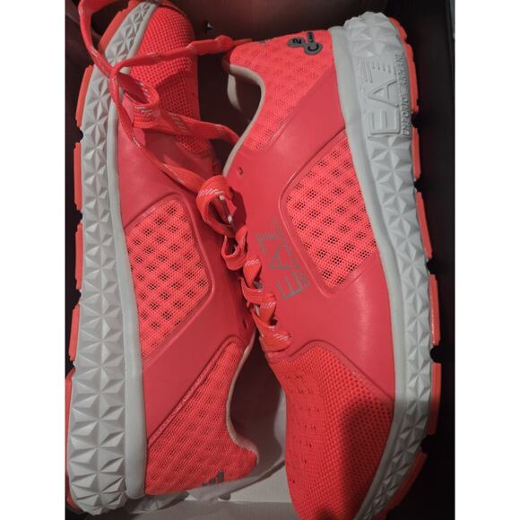 EA7 Emporio Armani Shoes - EA7 Emporio Armani - Women's Sneakers, Sports Shoes, Coral Pink, Size 8